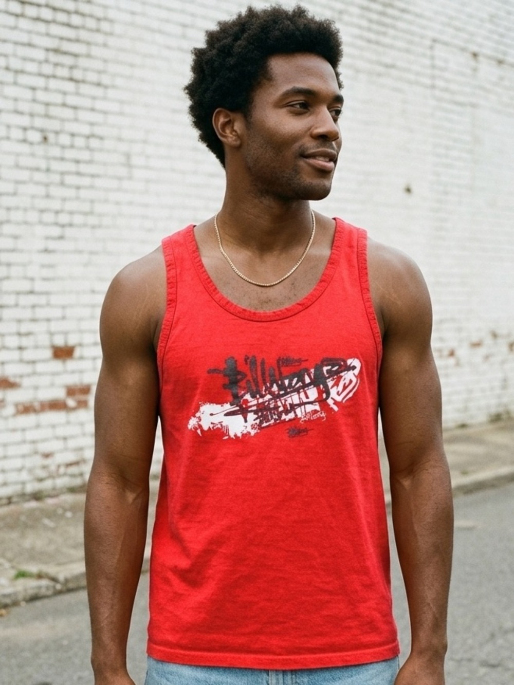 Vintage Y2K Billabong Red Graphic Surf Skate Ringer Tank Top Shirt